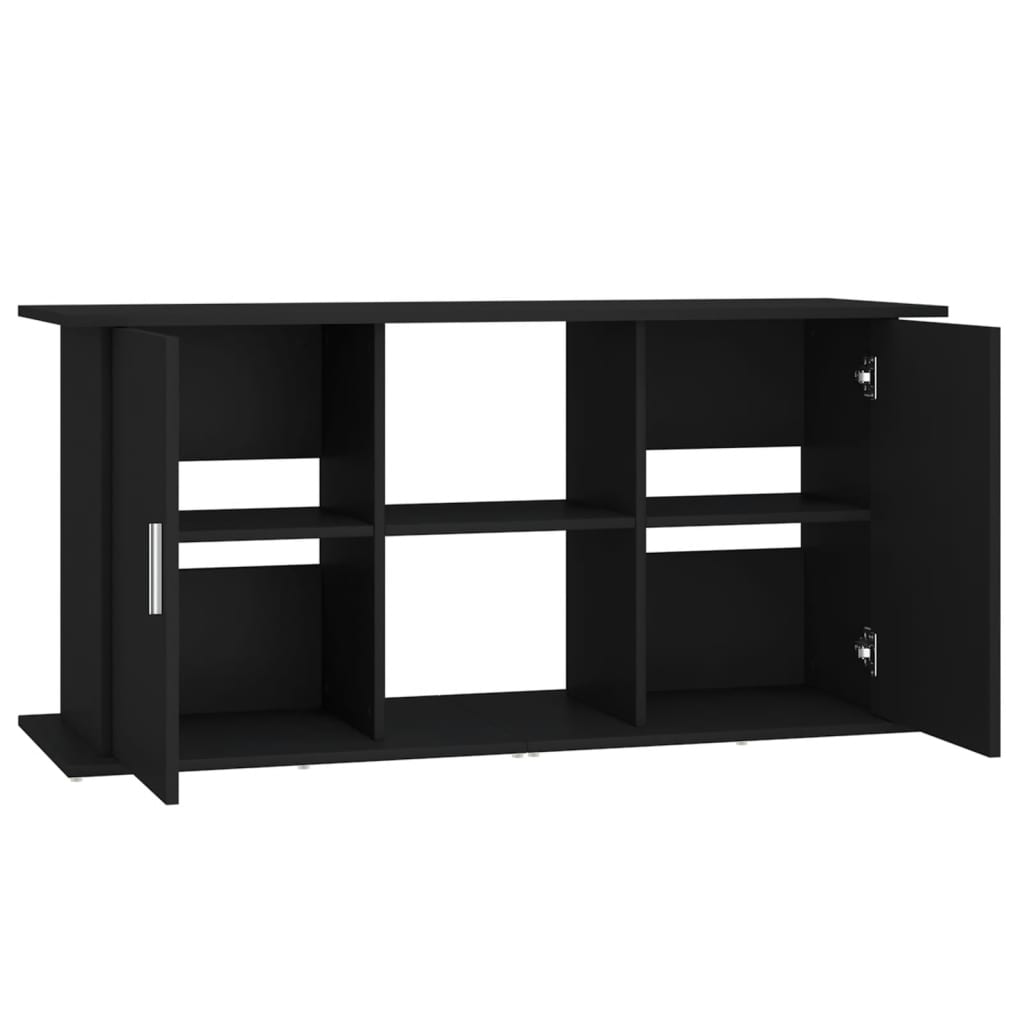 fekete szerelt fa akváriumi állvány 121x41x58 cm