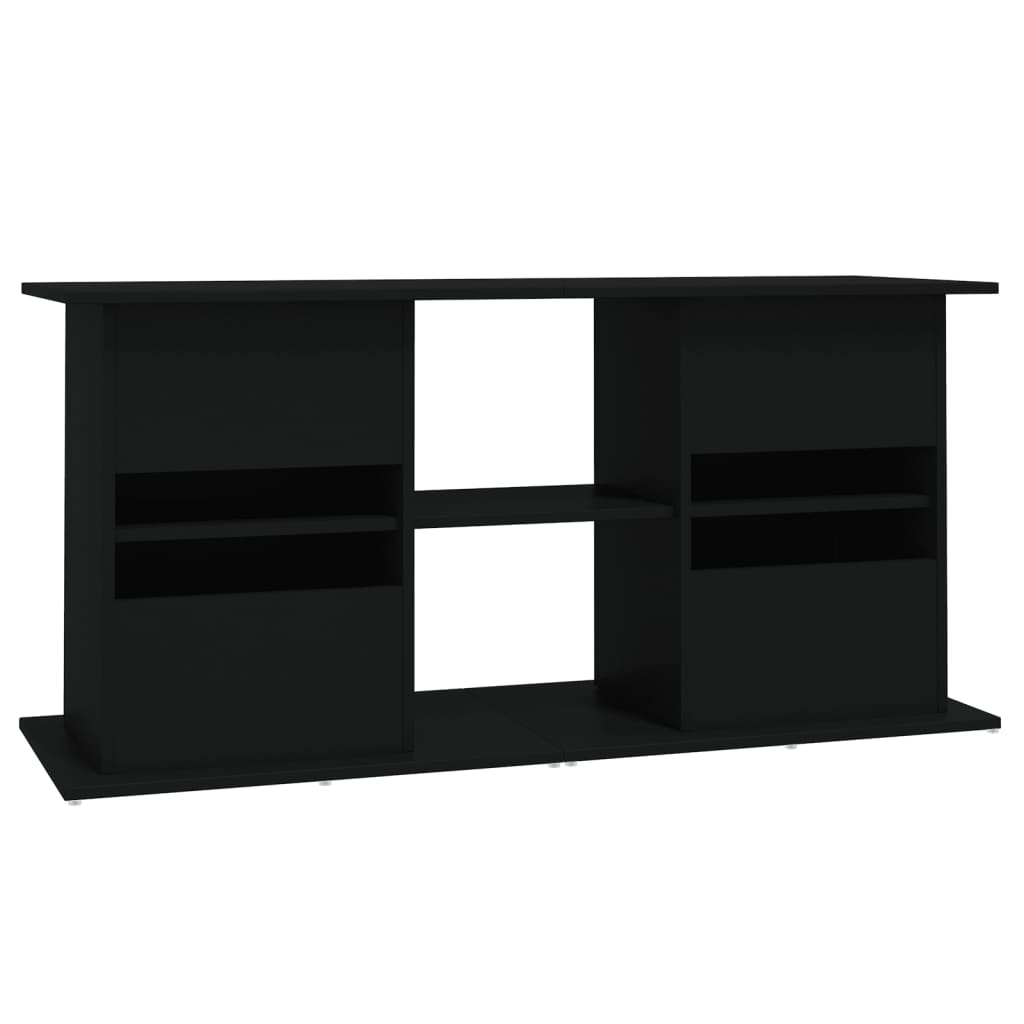 fekete szerelt fa akváriumi állvány 121x41x58 cm