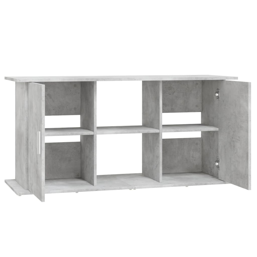betonszürke akváriumállvány 121 x 41 x 58 cm rétegelt fából