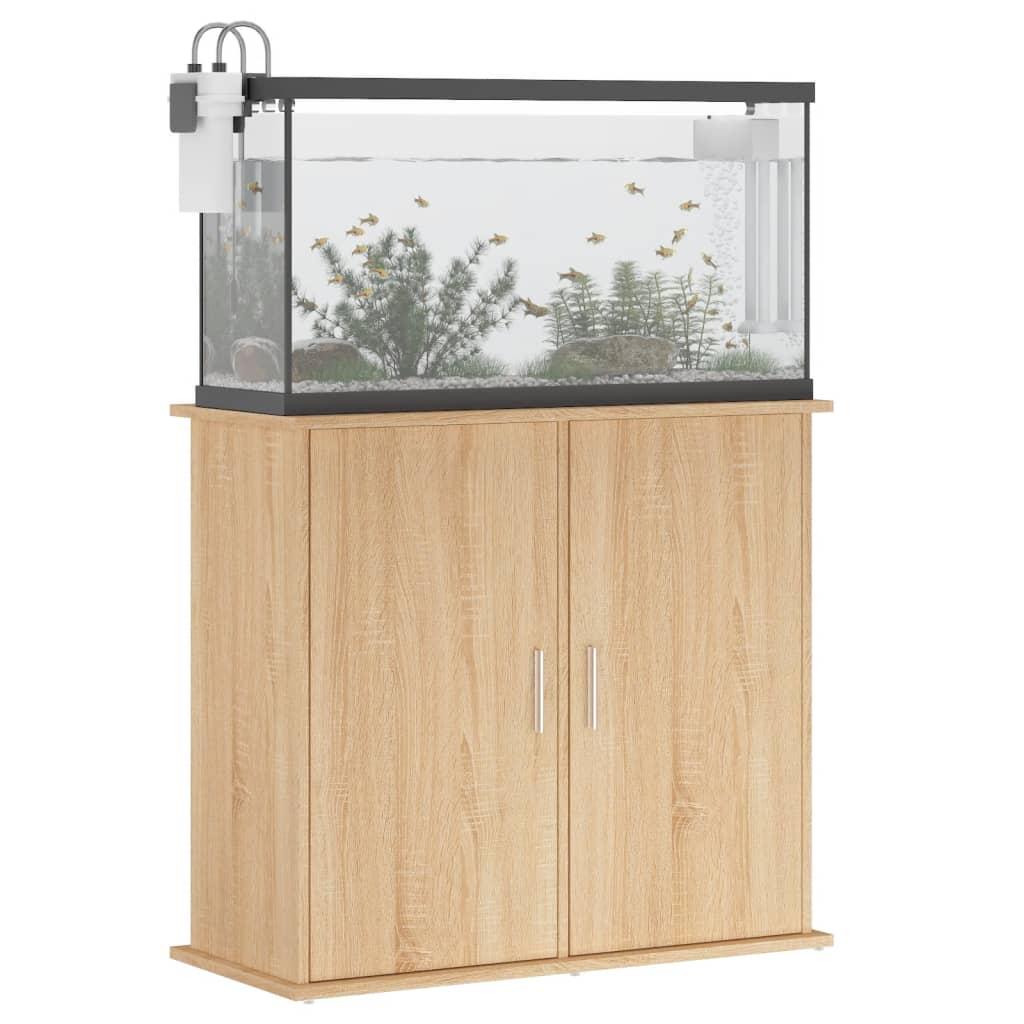 Sonoma tölgyfa akváriumállvány 81 x 36 x 73 cm rétegelt fából