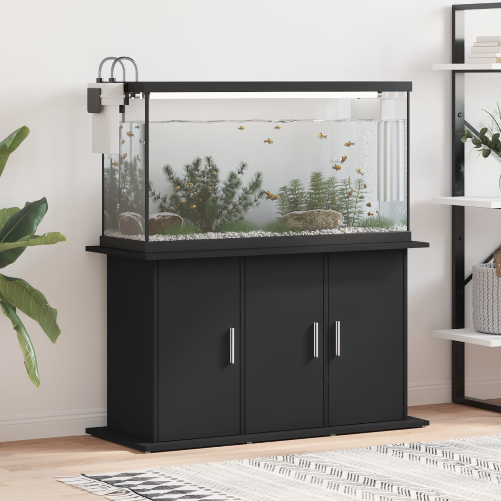 fekete szerelt fa akváriumi állvány 101x41x58 cm