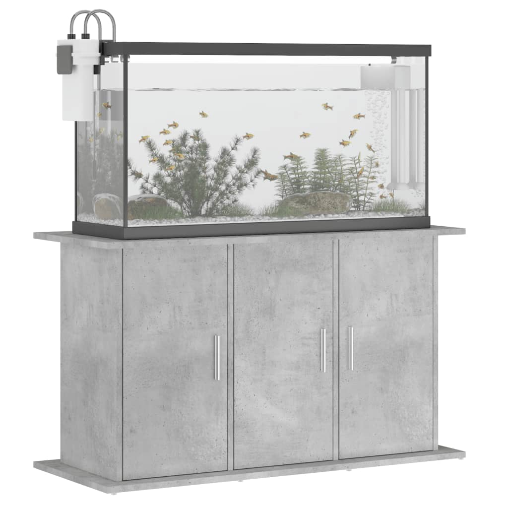 betonszürke akváriumállvány 101 x 41 x 58 cm rétegelt fából