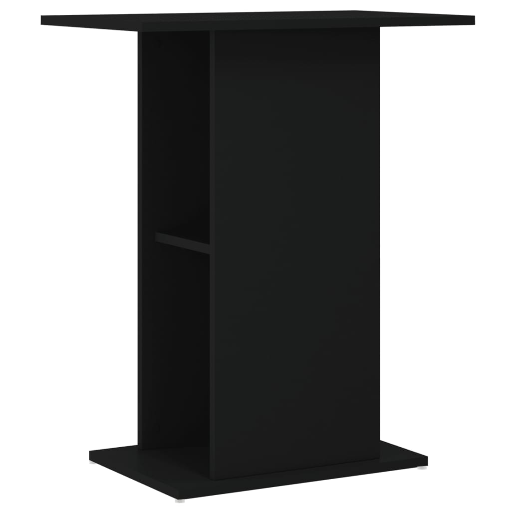 fekete szerelt fa akváriumi állvány 60,5x36x72,5 cm