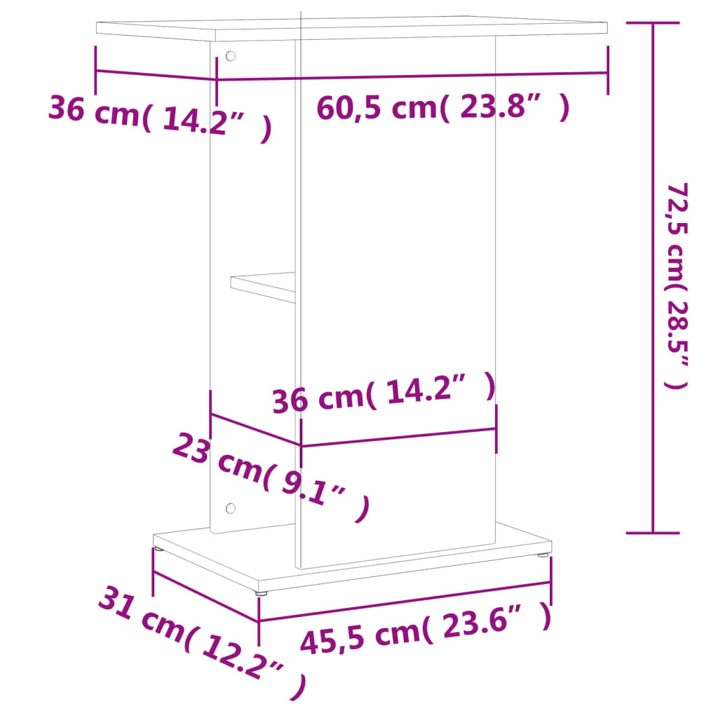fekete szerelt fa akváriumi állvány 60,5x36x72,5 cm