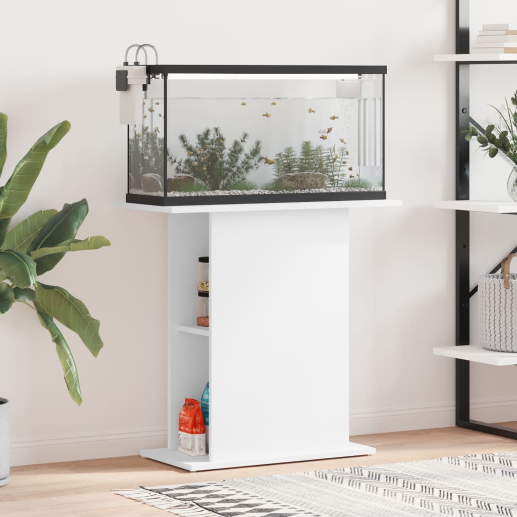 fehér akváriumállvány 75 x 36 x 72,5 cm rétegelt fából