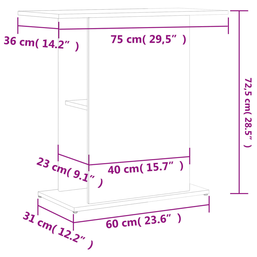 fekete szerelt fa akváriumi állvány 75x36x72,5 cm