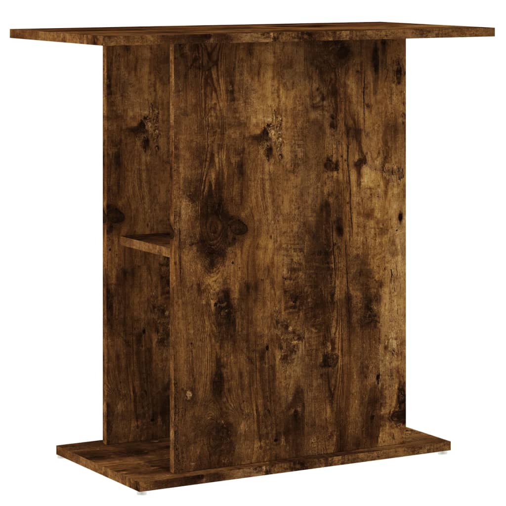 füstös tölgy szerelt fa akváriumtartó állvány 75x36x72,5 cm
