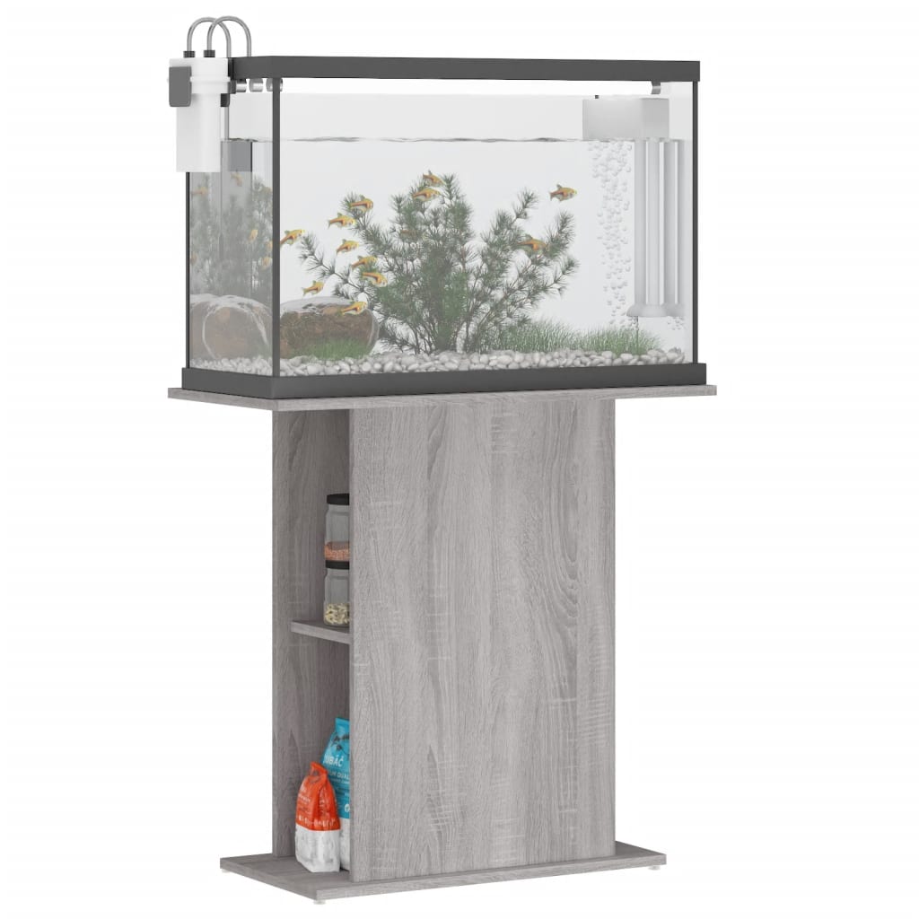 szürke sonoma szerelt fa akváriumi állvány 75x36x72,5 cm
