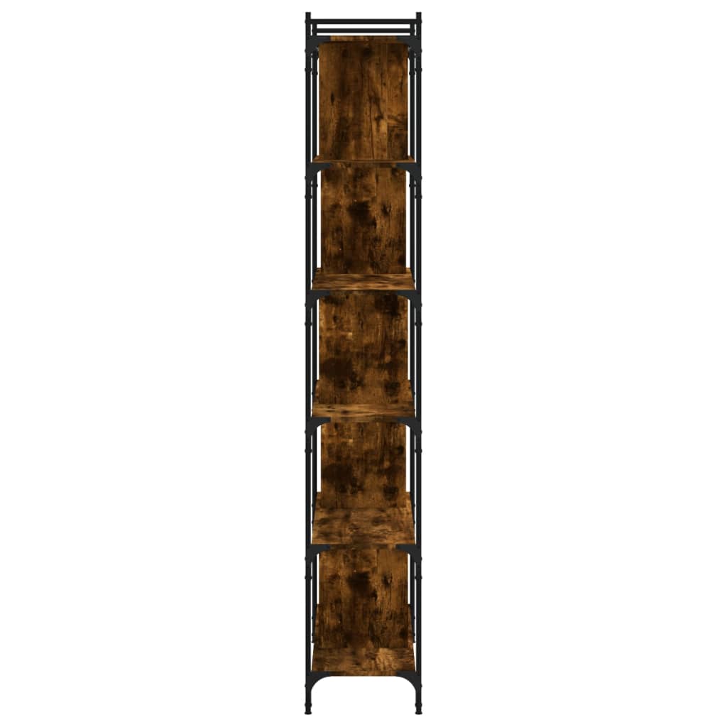 6 szintes füstös tölgy színű fa könyvespolc 76 x 32 x 192 cm