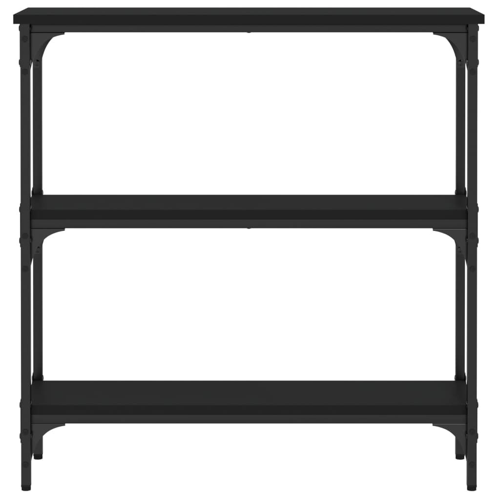 fekete szerelt fa tálalóasztal 75x22,5x75 cm