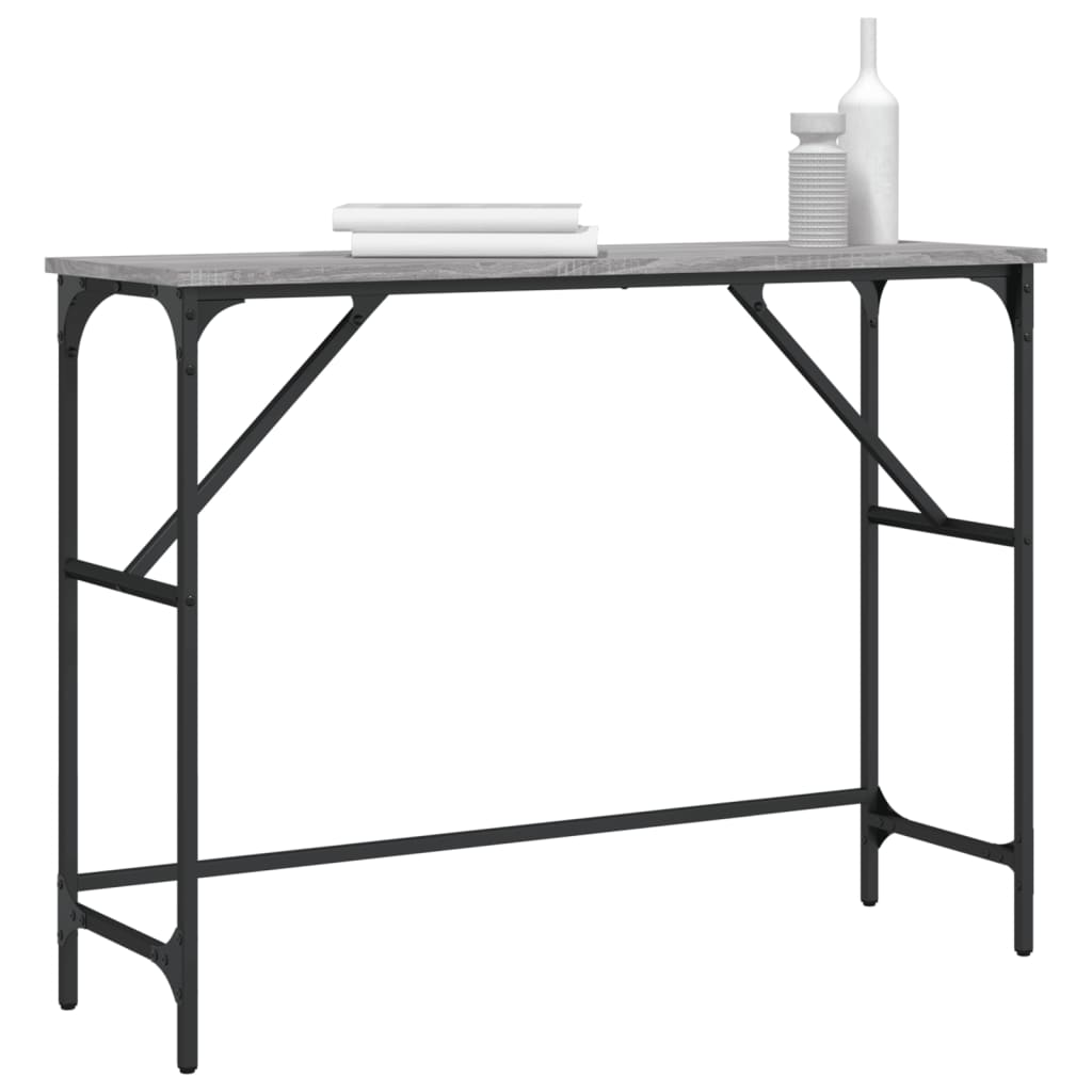 szürke sonoma színű szerelt fa tálalóasztal 100x32x75 cm