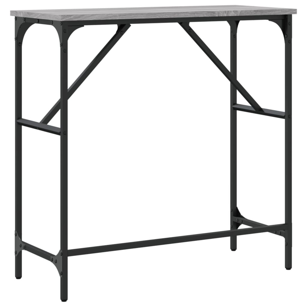 szürke sonoma színű szerelt fa konzolasztal 75x32x75 cm
