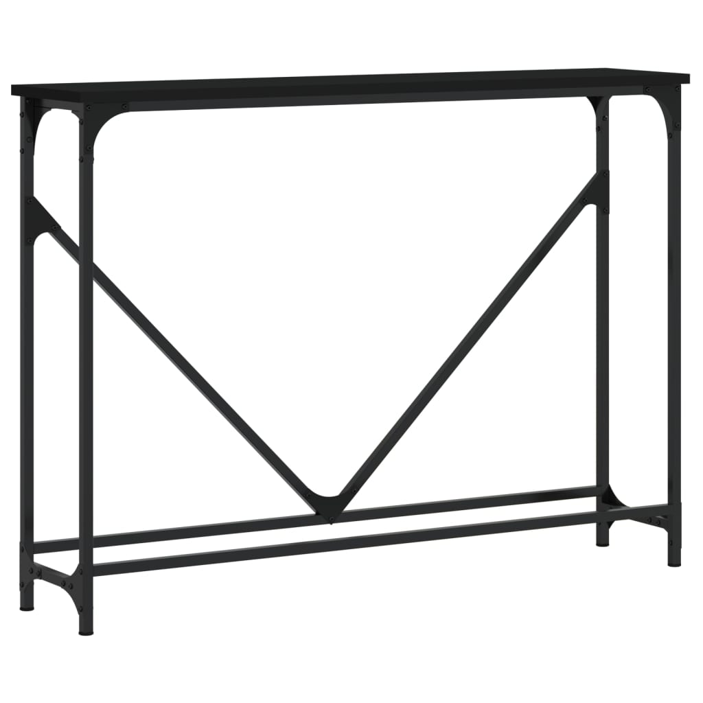 fekete szerelt fa tálalóasztal 102 x 22,5 x 75 cm