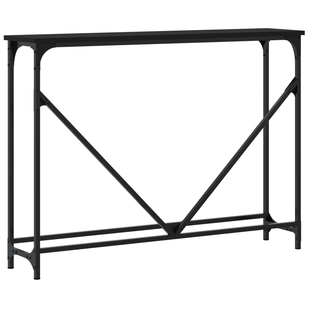 fekete szerelt fa tálalóasztal 102 x 22,5 x 75 cm