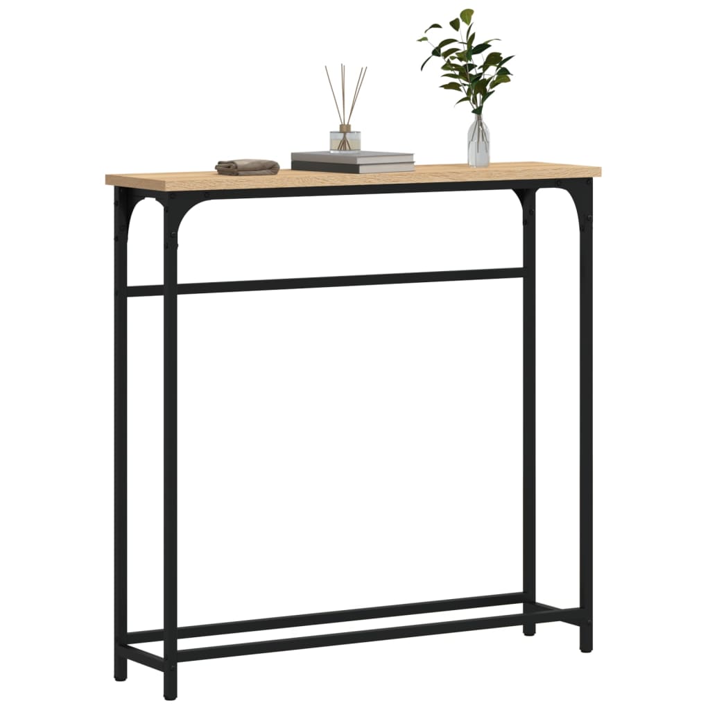 sonoma tölgyfa konzolasztal 75 x 19,5 x 75 cm rétegelt fából