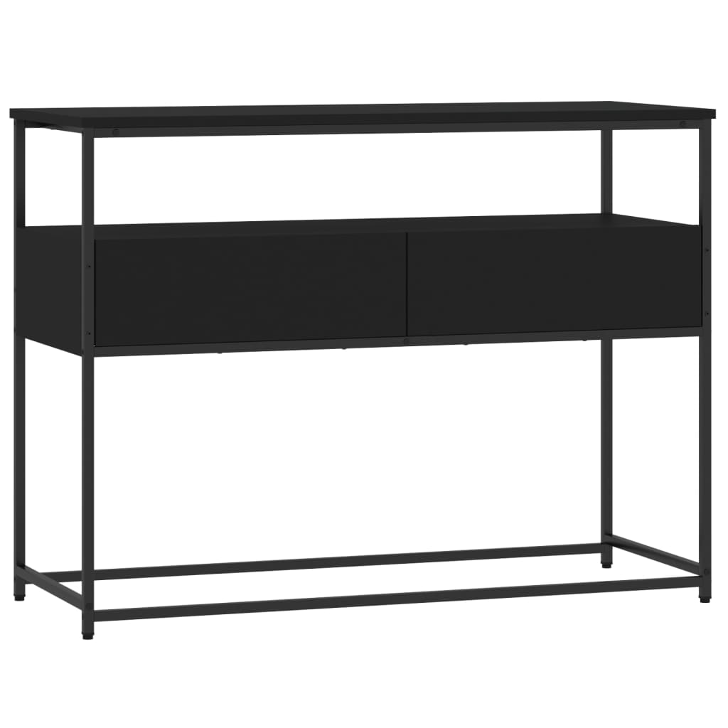 fekete szerelt fa tálalóasztal 100x40x75 cm