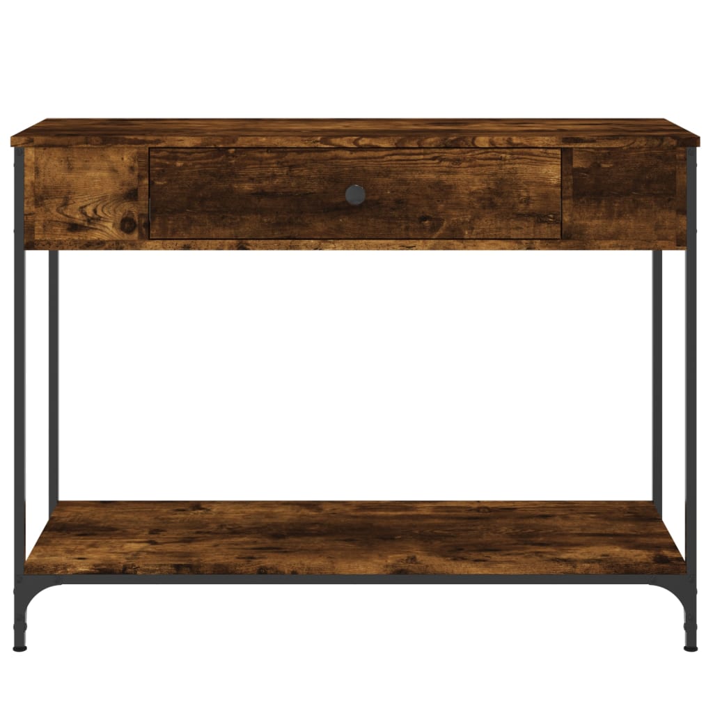 füstös tölgy színű szerelt fa tálalóasztal 100 x 34,5 x 75 cm