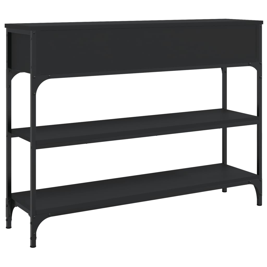fekete szerelt fa tálalóasztal 100x25x75 cm