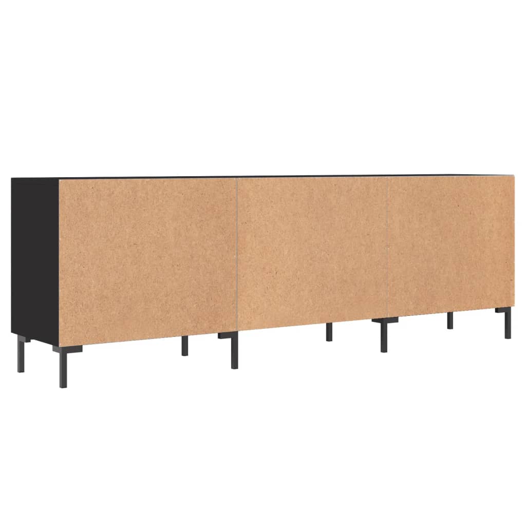fekete szerelt fa TV-szekrény 150 x 30 x 50 cm