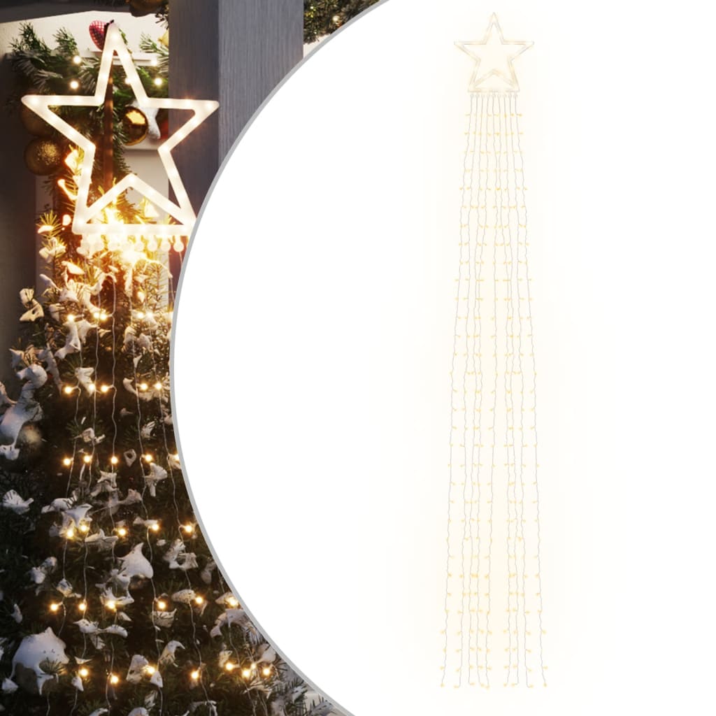 meleg fehér 320 LED-es karácsonyfafüzér 375 cm