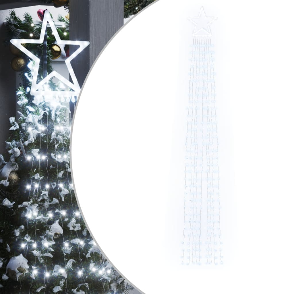 hideg fehér 320 LED-es karácsonyfafüzér 375 cm