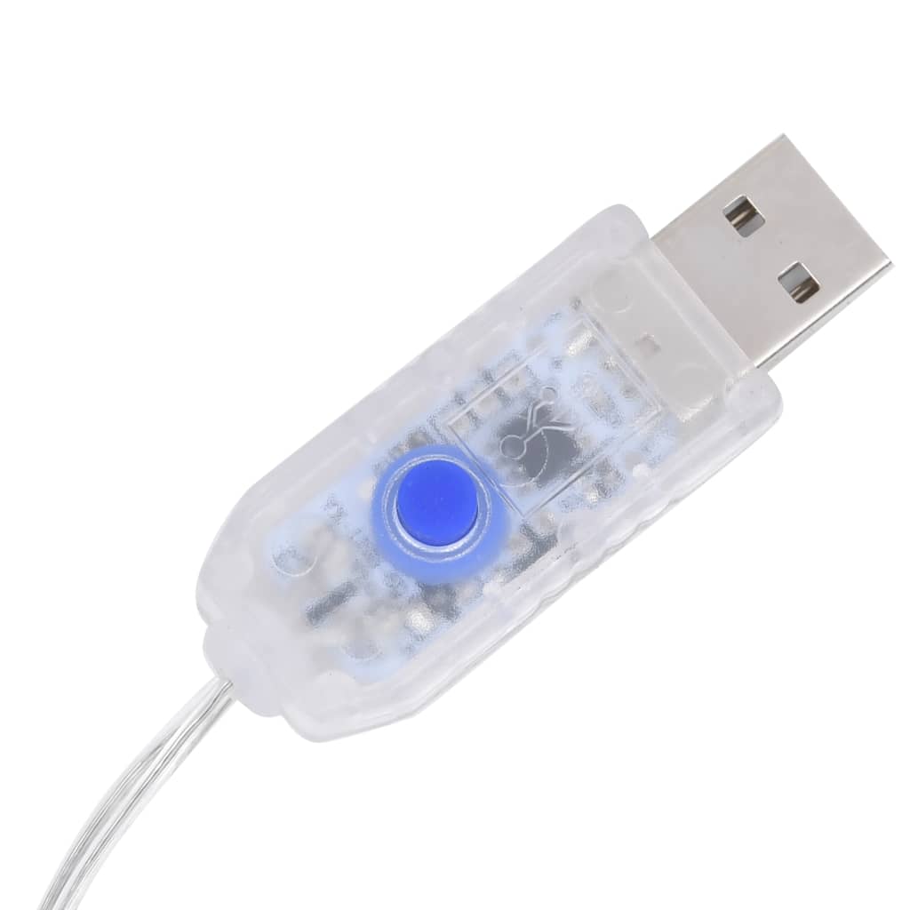 hideg fehér 320 LED-es karácsonyfafüzér 375 cm