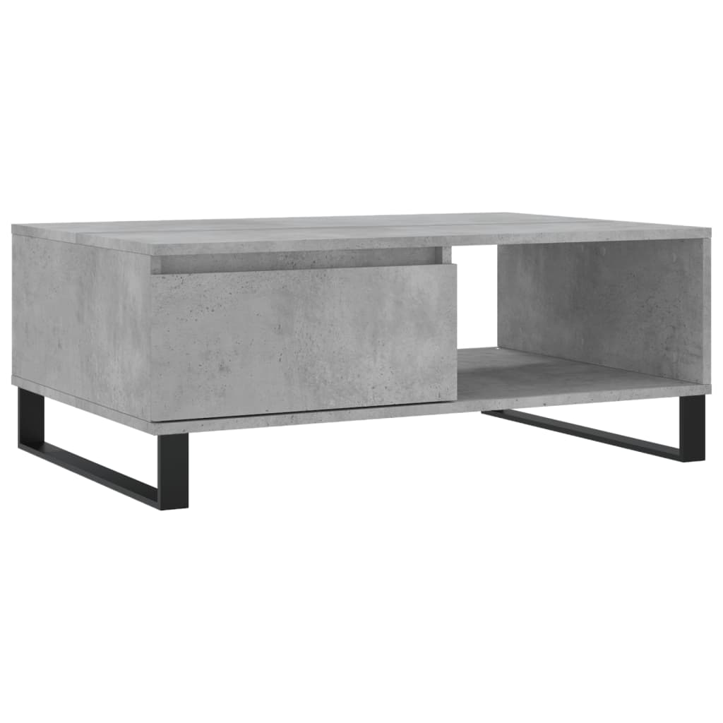 betonszürke szerelt fa dohányzóasztal 90 x 60 x 35 cm