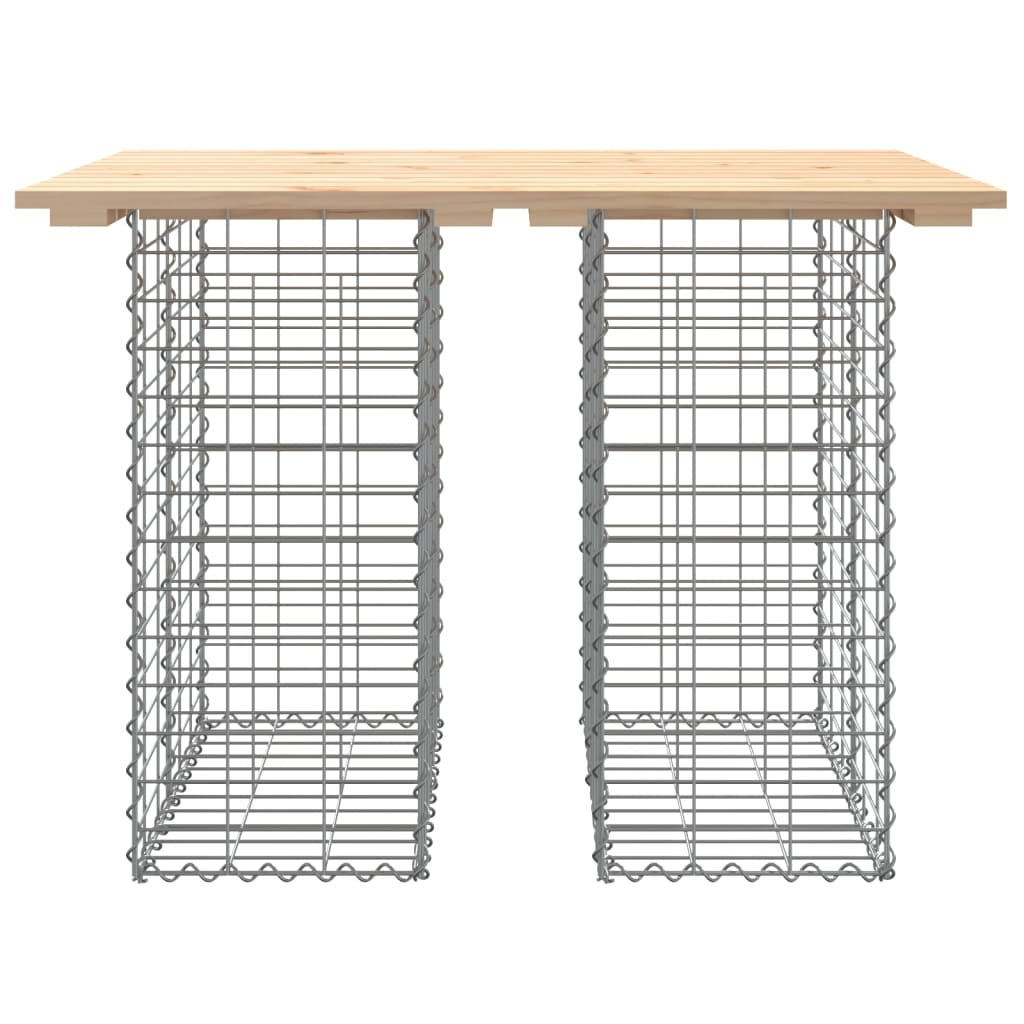 tömör fenyőfa gabion kerti pad 100x70x72 cm