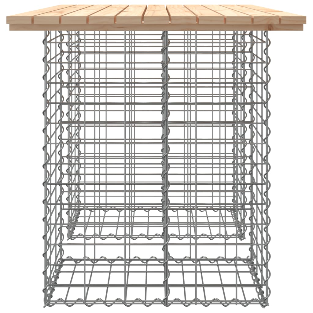 tömör fenyőfa gabion kerti pad 100x70x72 cm