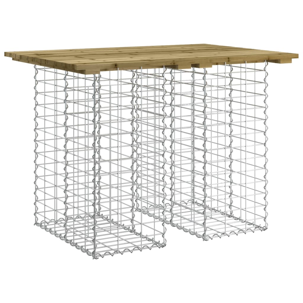 impregnált fenyőfa gabion kerti pad 100 x 70 x 72 cm