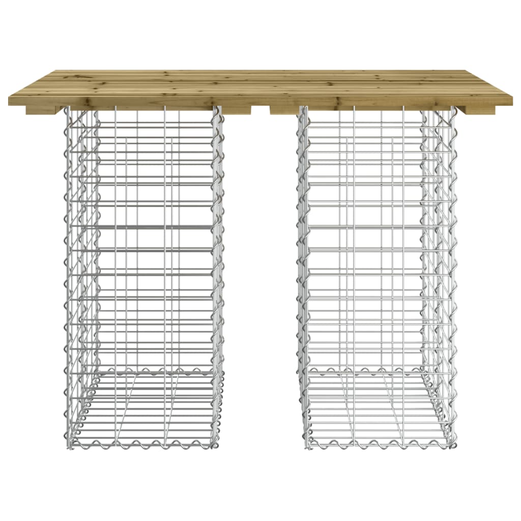 impregnált fenyőfa gabion kerti pad 100 x 70 x 72 cm