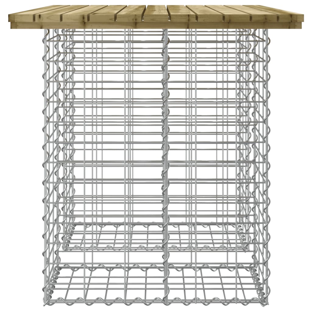 impregnált fenyőfa gabion kerti pad 100 x 70 x 72 cm