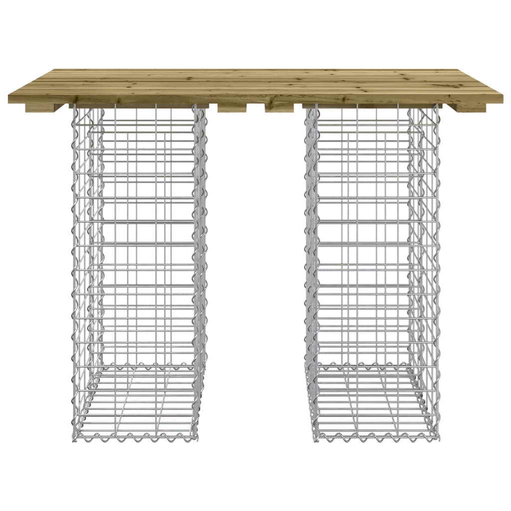 impregnált fenyőfa gabion kerti pad 100 x 70 x 72 cm