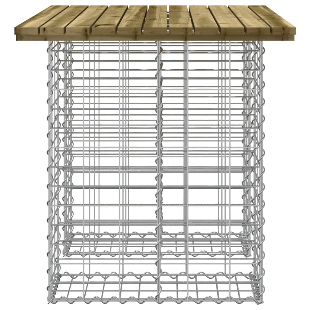 impregnált fenyőfa gabion kerti pad 100 x 70 x 72 cm
