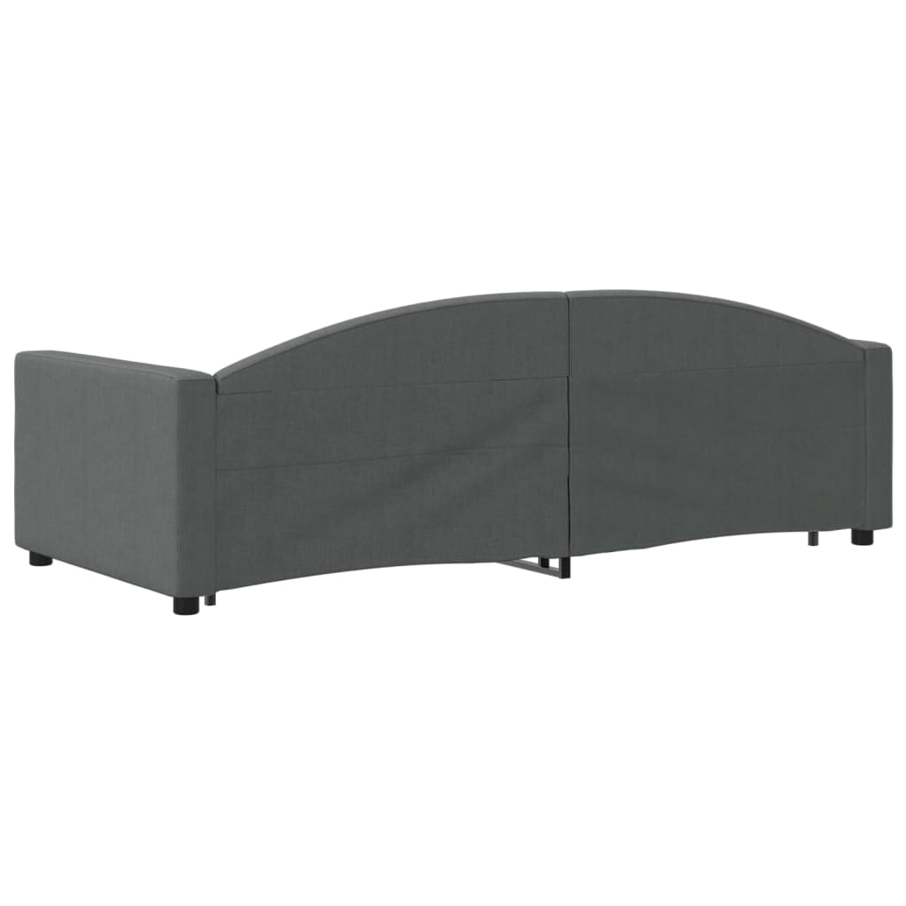sötétszürke kihúzható szövet heverő 90 x 200 cm