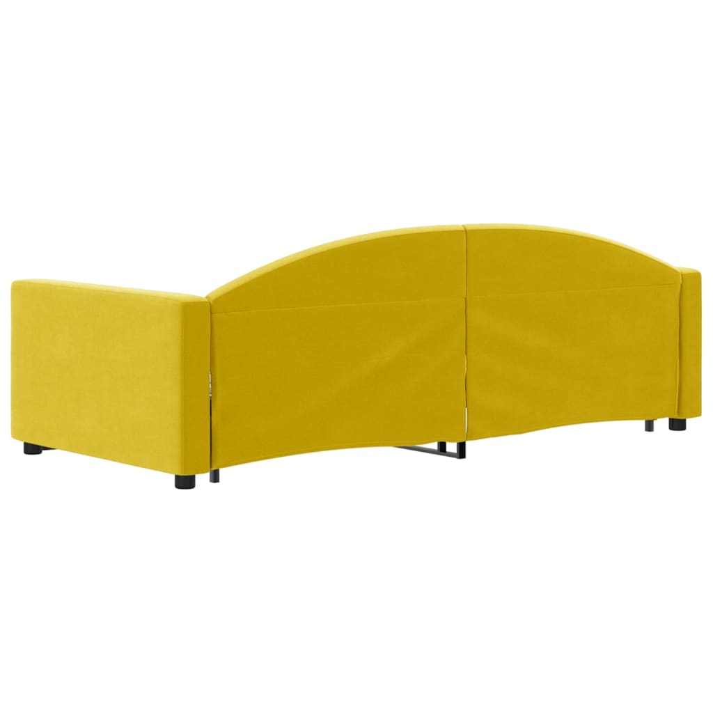 sárga kihúzható szövet heverő 90 x 200 cm