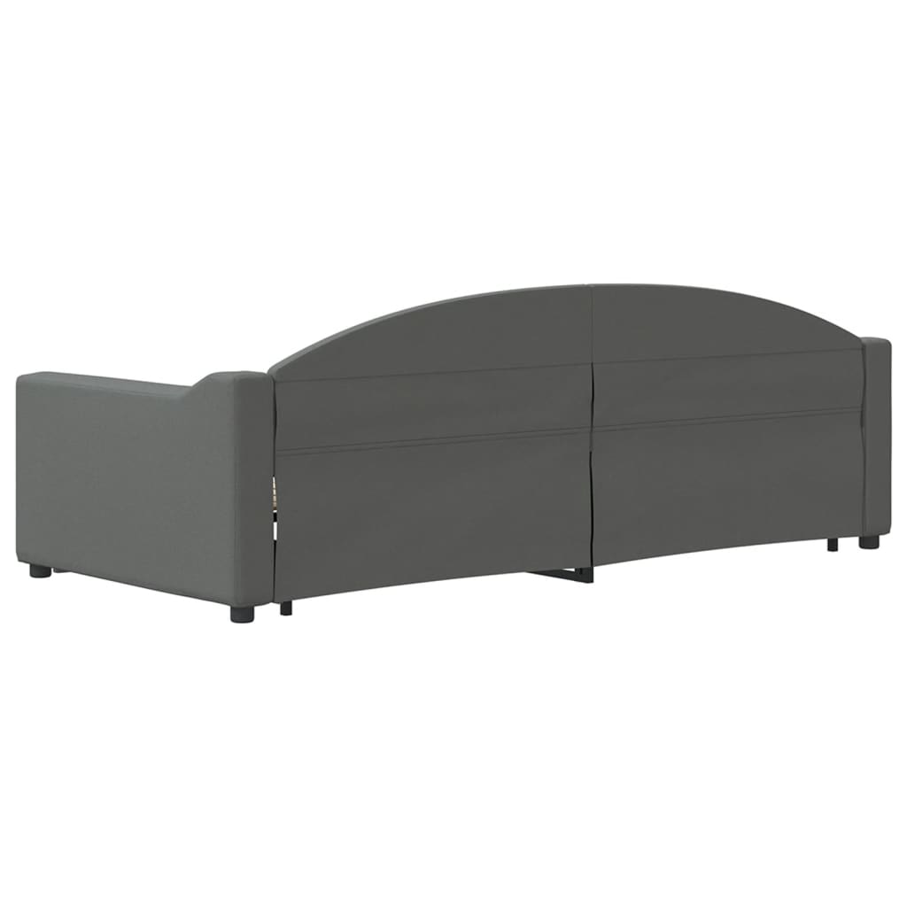 sötétszürke kihúzható szövet heverő 90 x 200 cm