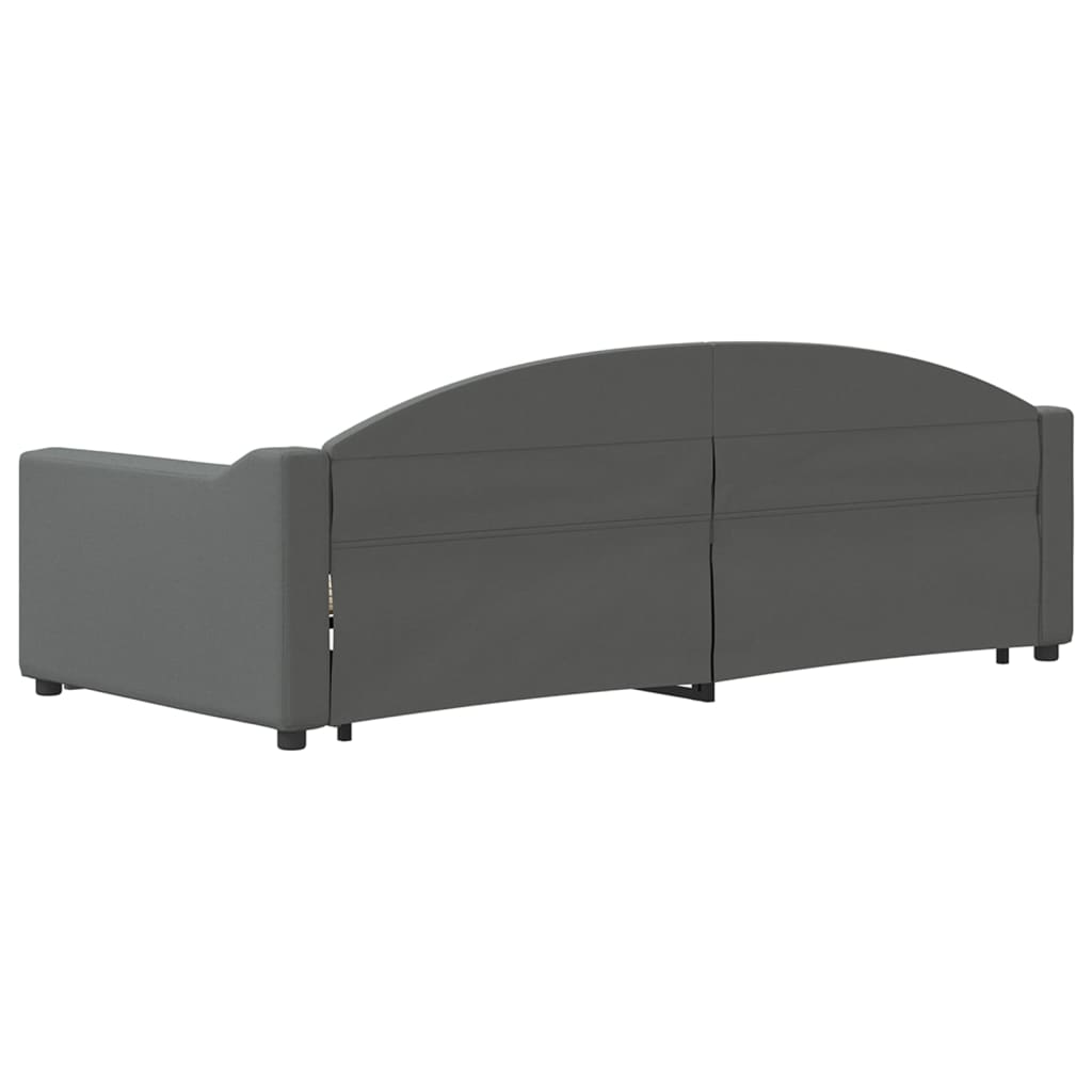 sötétszürke kihúzható szövet heverő fiókokkal 90 x 200 cm