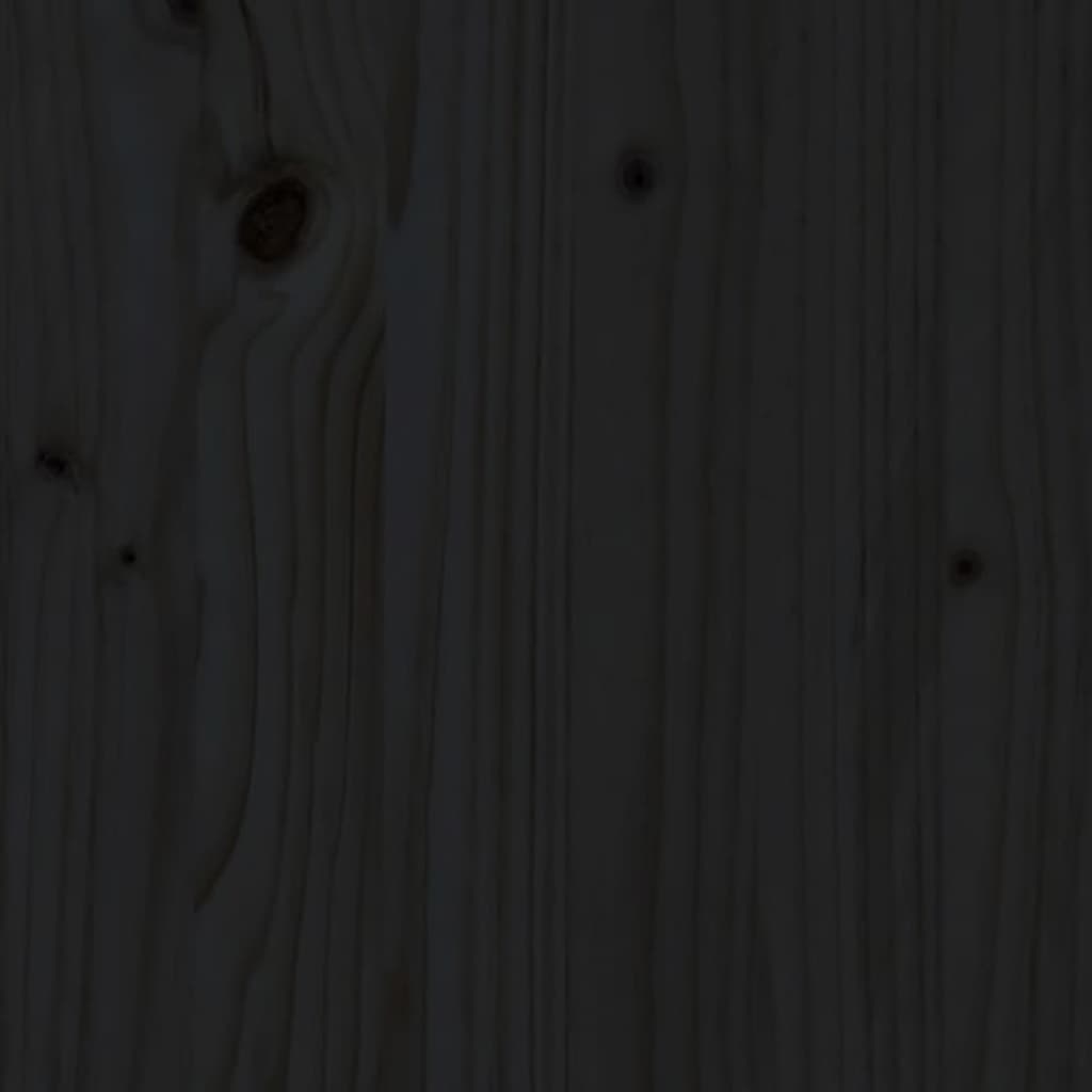 fekete tömör fenyőfa munkapad 180 x 50 x 80 cm