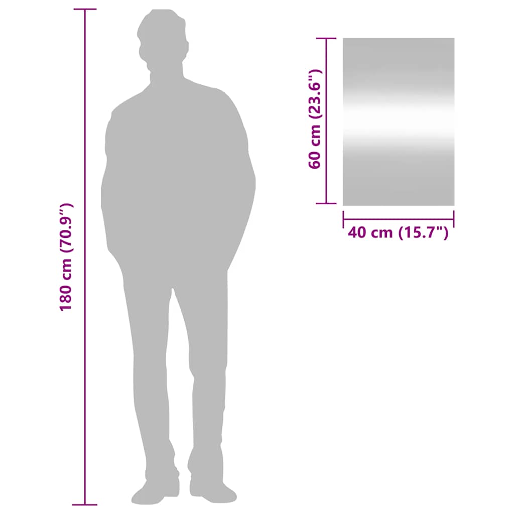 téglalap alakú üveg falitükör 40 x 60 cm