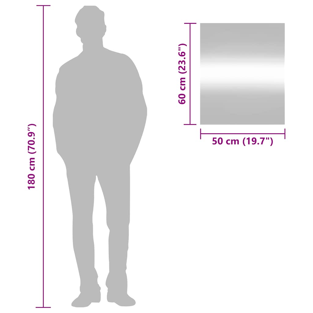 téglalap alakú üveg falitükör 50 x 60 cm