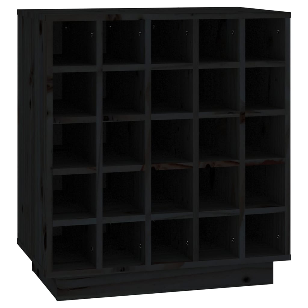 fekete tömör fenyőfa borszekrény 55,5x34x61 cm