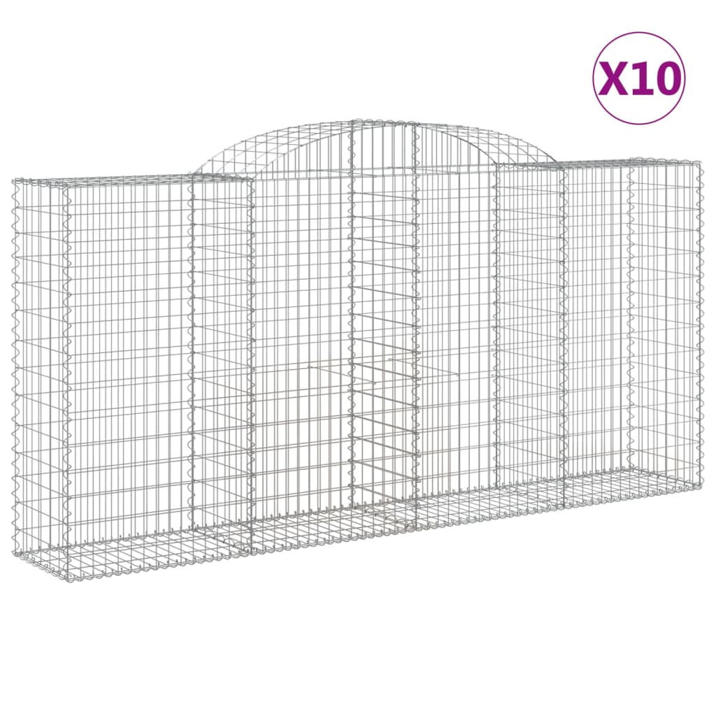 10 db íves horganyzott vas gabion kosár 300x50x140/160 cm