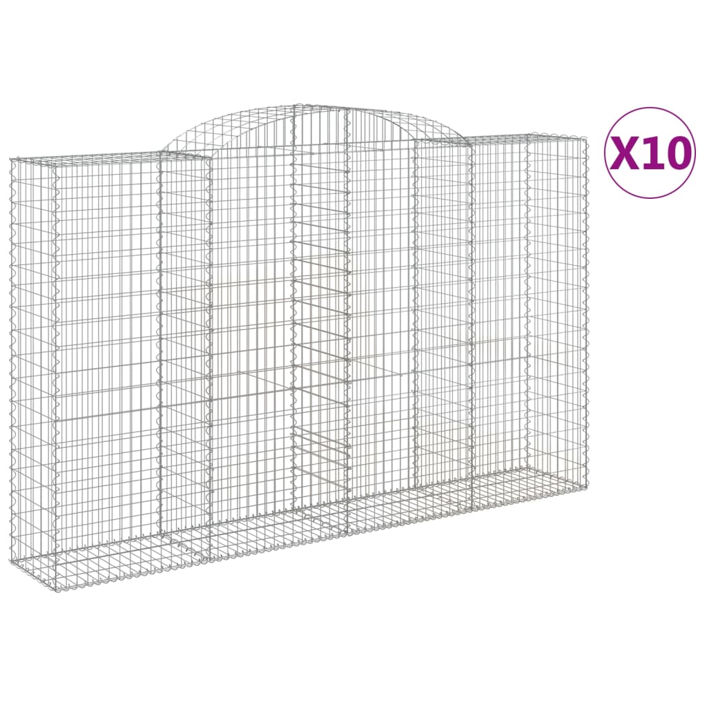 10 db íves horganyzott vas gabion kosár 300x50x180/200 cm