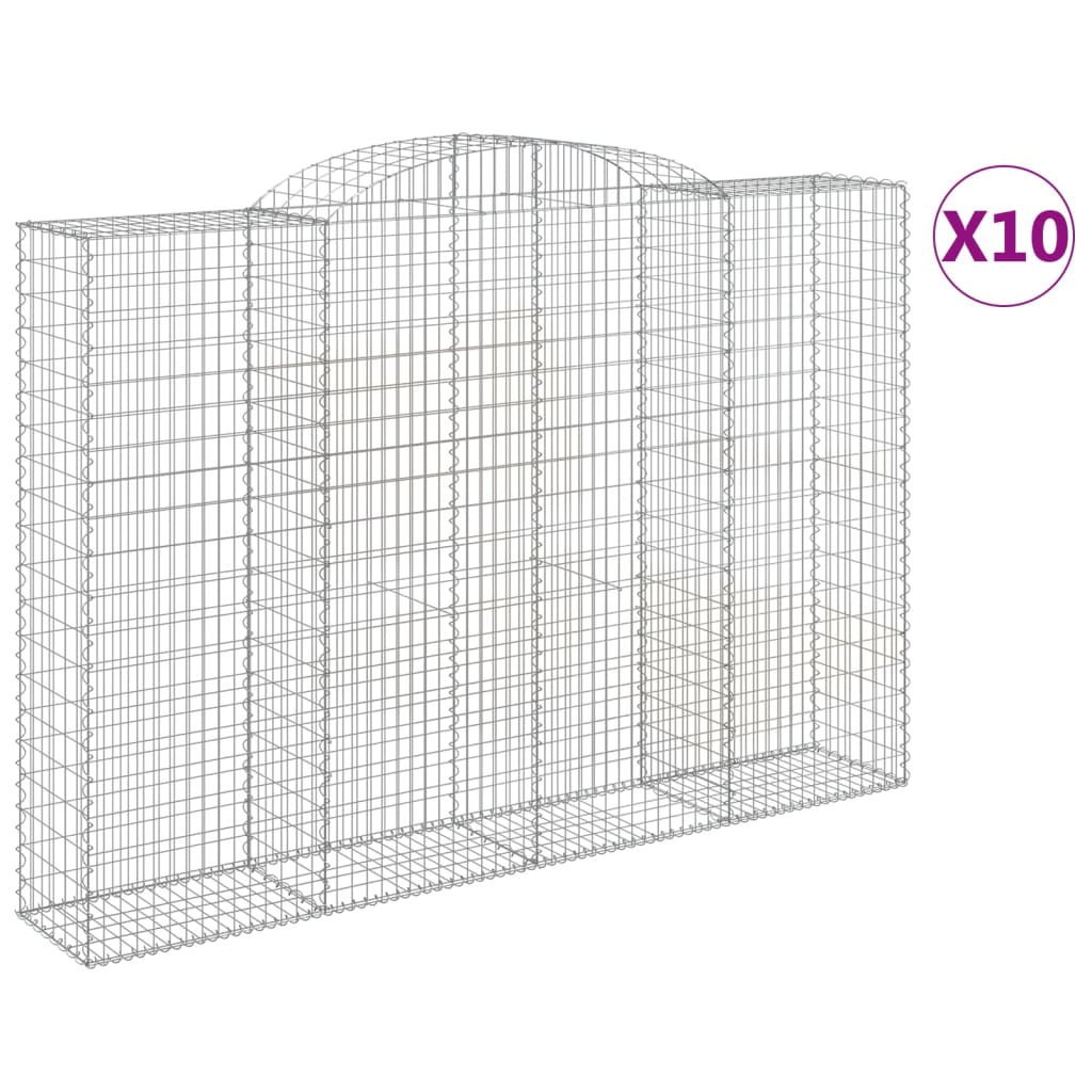 10 db íves horganyzott vas gabion kosár 300x50x200/220 cm