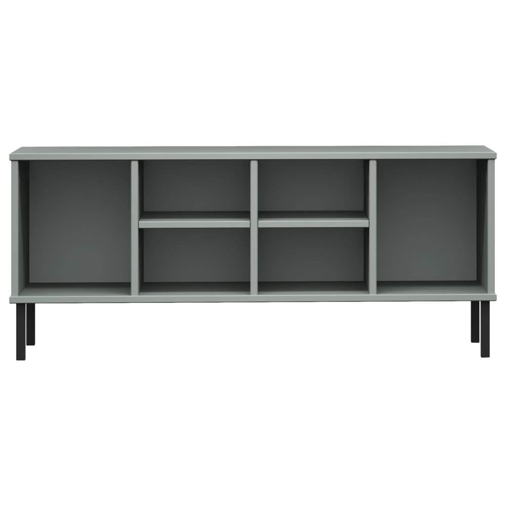 OSLO szürke tömör fa cipőszekrény fém lábakkal 106 x 35 x 45 cm