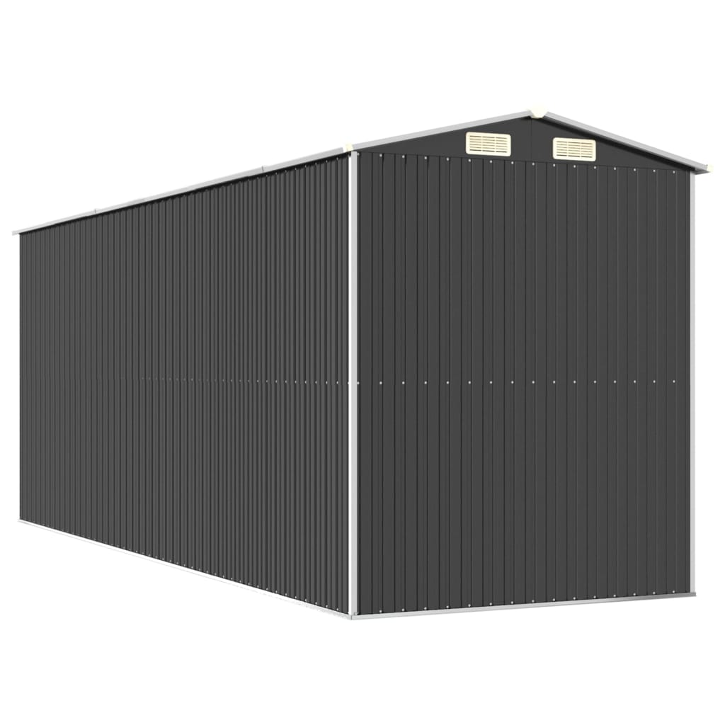 antracitszürke horganyzott acél kerti fészer 192 x 523 x 223 cm