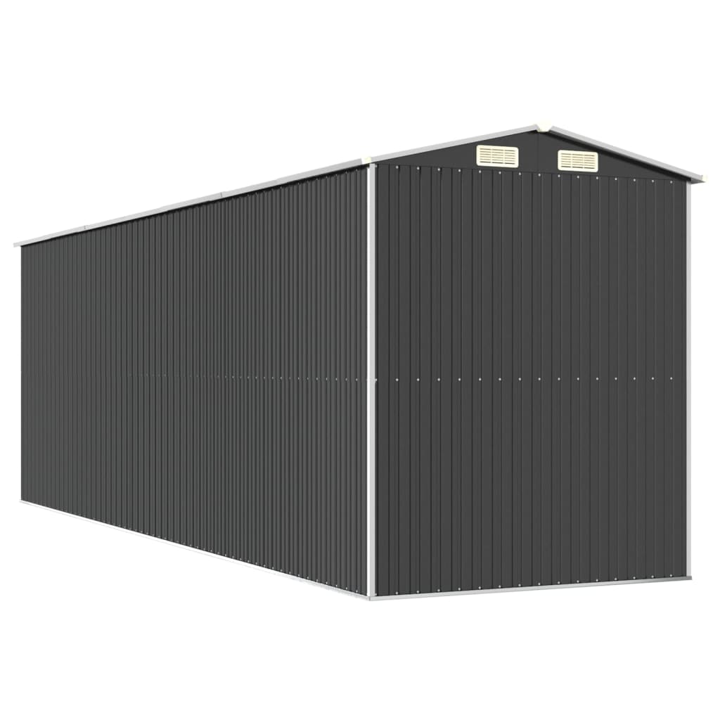 antracitszürke horganyzott acél kerti fészer 192 x 606 x 223 cm
