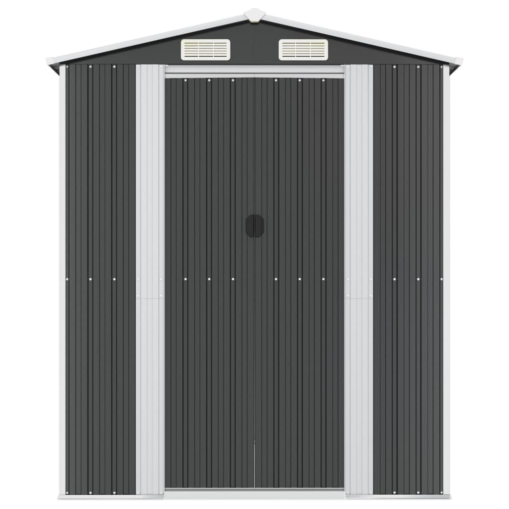 antracitszürke horganyzott acél kerti fészer 192 x 855 x 223 cm