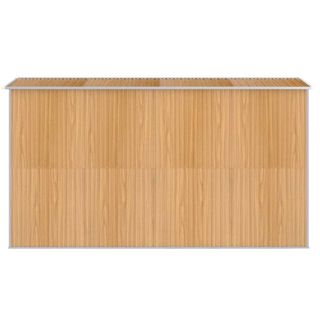 világosbarna horganyzott acél kerti fészer 192x357x223 cm